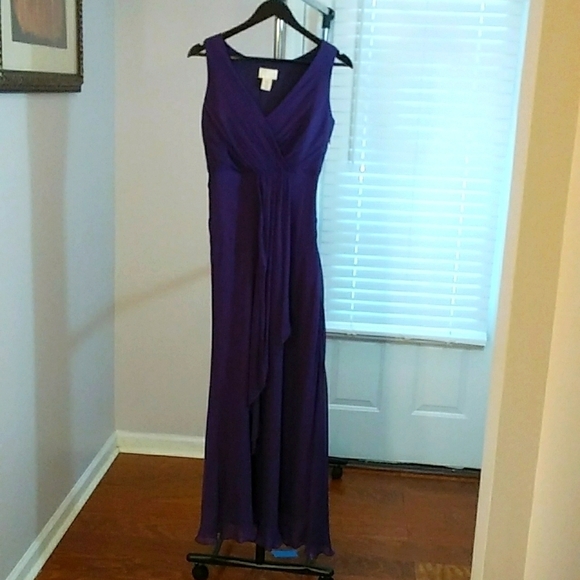 J Crew 100% Silk Purple Fit & Flare Sleeveless Dress Size 2 Fully Lined Side Zip - Picture 4 of 12